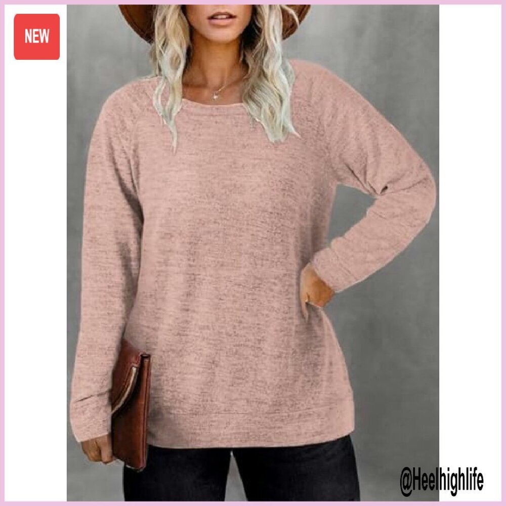 Plus Size Long Sleeve Crewneck Sweatshirt Tunic XL-4XL Soft Casual - Picture 7 of 8